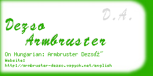 dezso armbruster business card